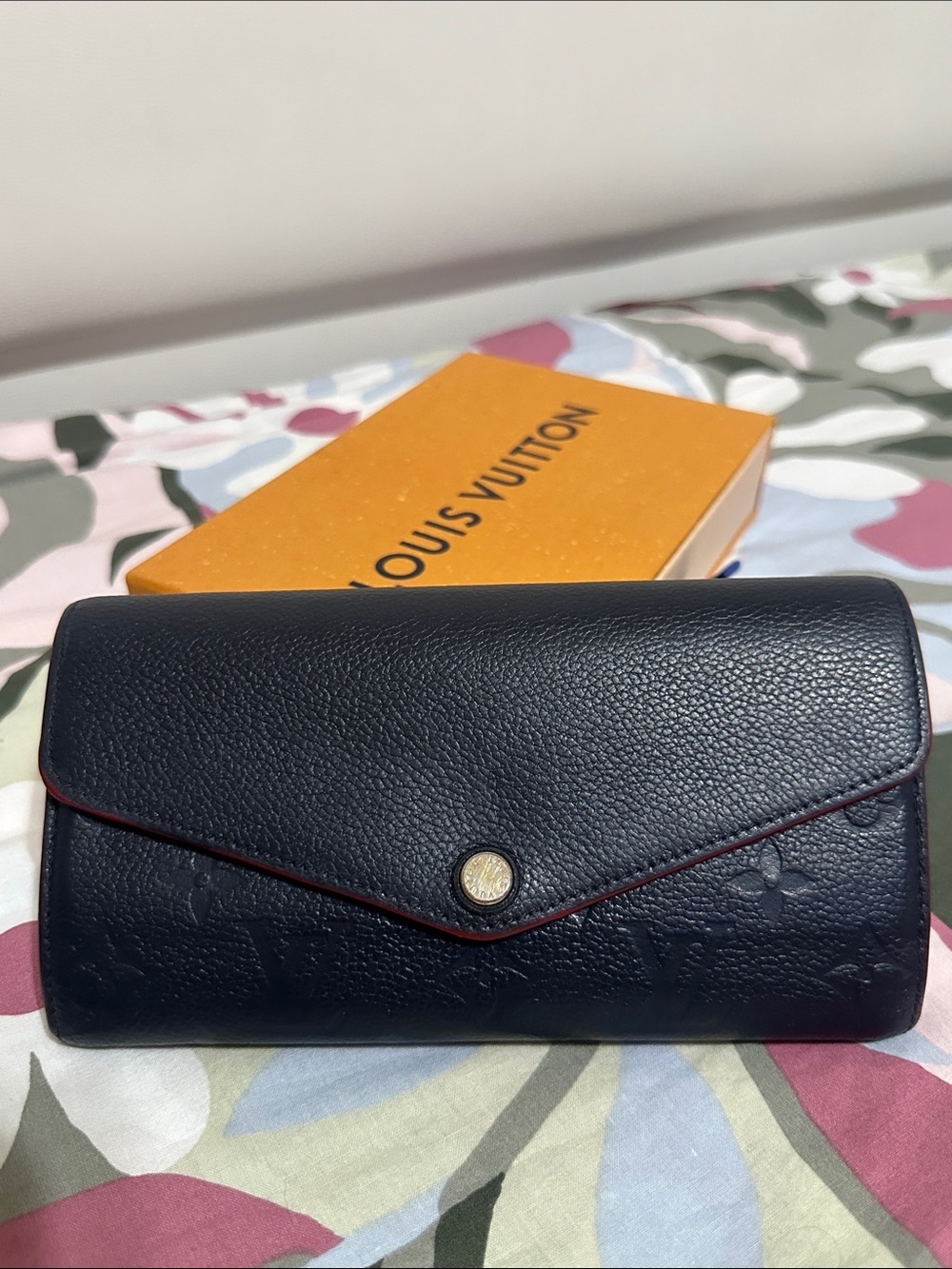 Louis Vuitton Navy Blue Emprente Leather Wallet - Picture 1 of 15